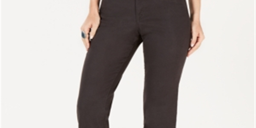 Style & Co Women's Tummy Control Straight Leg Fashion Jeans Dark Grey Size 8