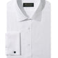 Michelsons Men's Slim Fit Chevron Textured French Cuff Tuxedo Shirt White Size S