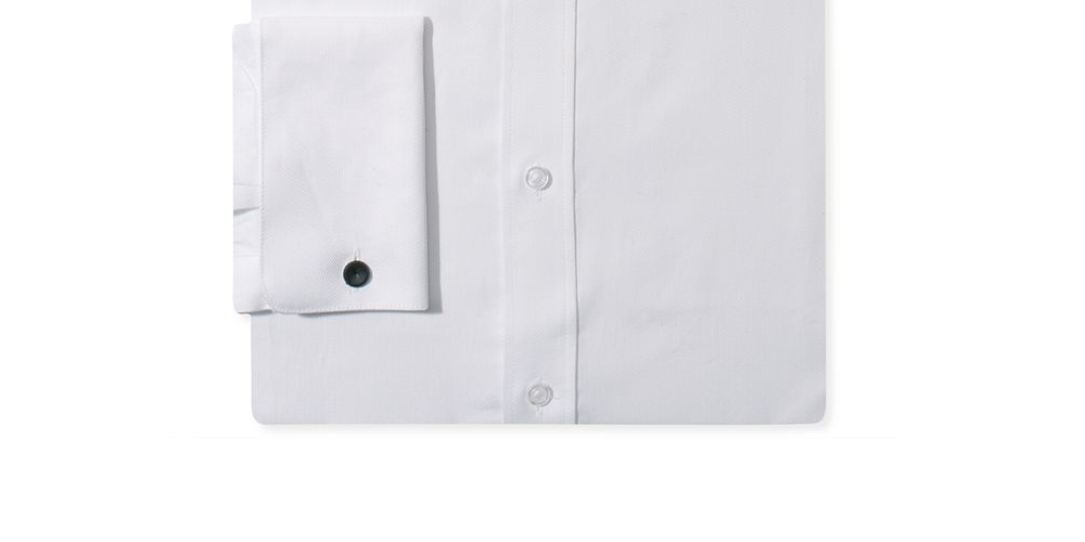 Michelsons Men's Slim Fit Chevron Textured French Cuff Tuxedo Shirt White Size S