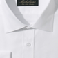 Michelsons Men's Slim Fit Chevron Textured French Cuff Tuxedo Shirt White Size S
