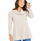 Style & Co Women's Mixed Stitch Cowlneck Tunic Beige Size Large