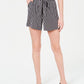 Maison Jules Women's Tie Waist Pull on Shorts Black Size Medium