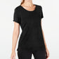 Ideology Women's Mesh Hem T-Shirt -Black Size XL