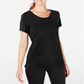 Ideology Women's Mesh Hem T-Shirt -Black Size XL