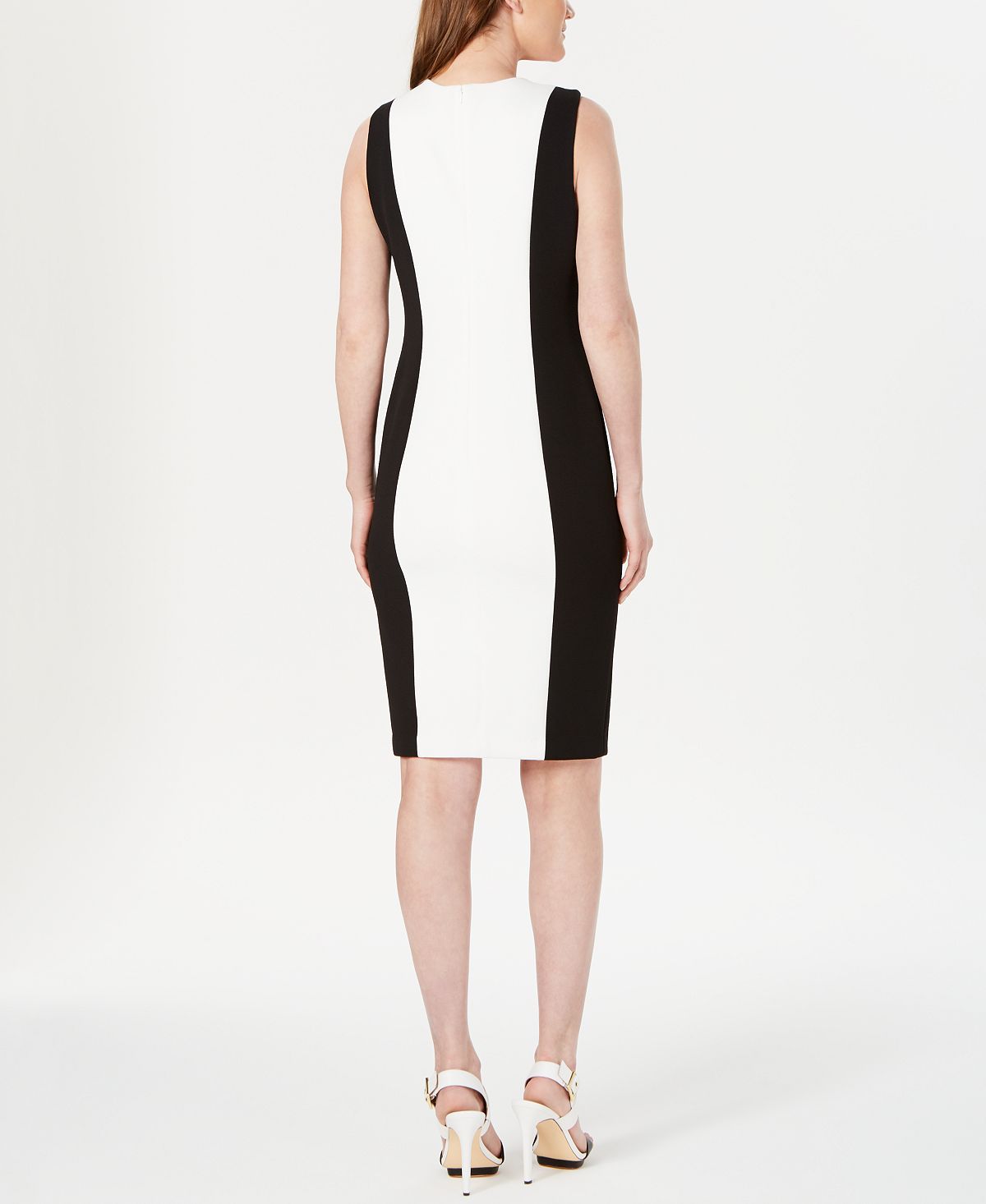Calvin Klein Women's Colorblocked Sheath Dress White Size 12