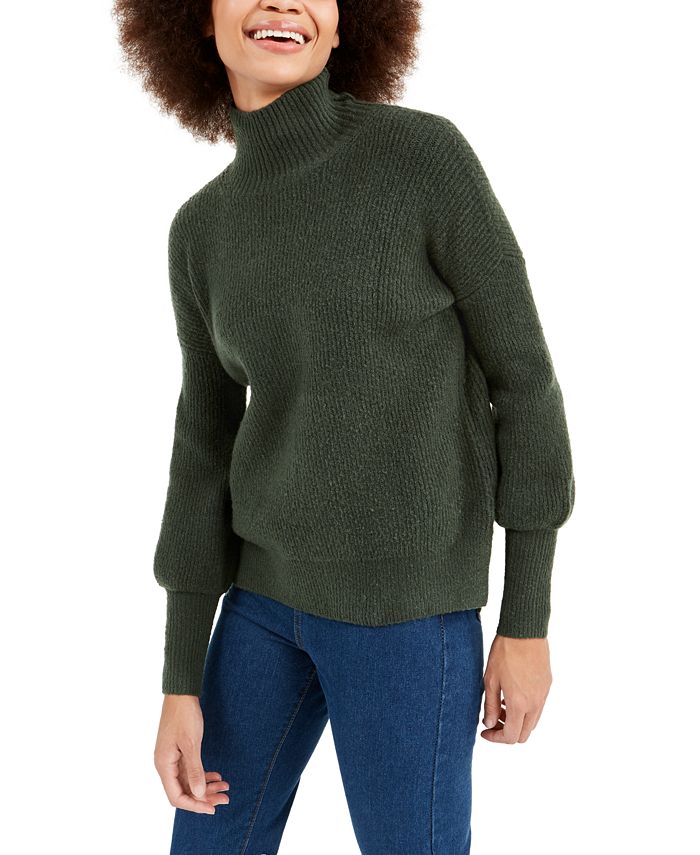 French Connection Women's Orla Flossy Turtleneck Sweater Green Size Small