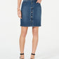 Style & Co Women's Button Down Denim Skirt Blue Size 14 Petite