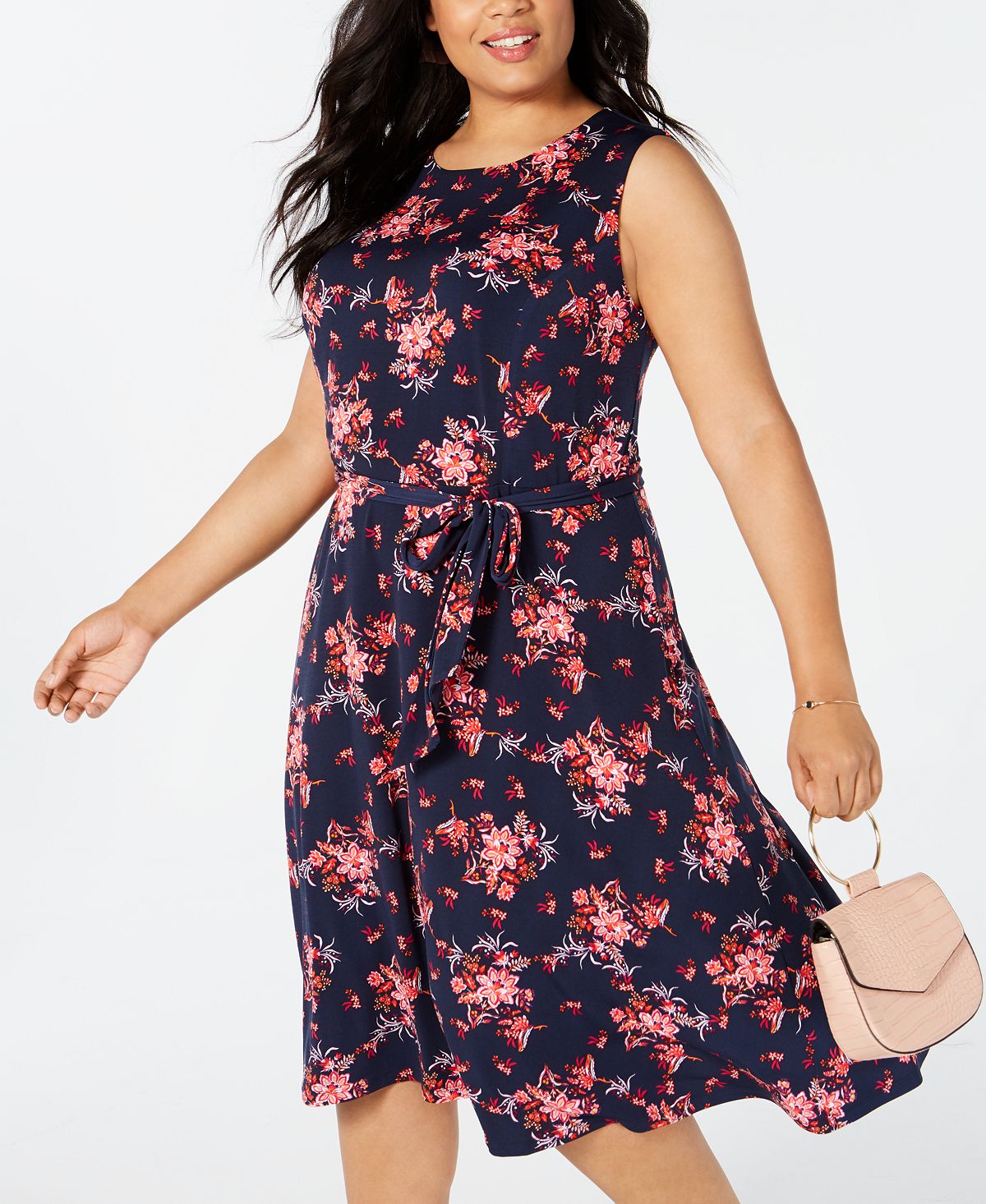 Charter Club Women's Sleeveless MIDI Dress Blue Size 3X