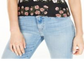 Guess Women's Ruched Front Open Shoulder Jada Crop Top Black Size Medium