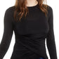 Bar III Women's Ruched Crossover Top Black Size XX-Large