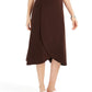 JM Collection Women's Solid Tulip Hem Skirt Brown Size X-Small