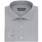 Kenneth Cole Men's Slim Fit Checks and Stripes Dress Shirt Gray Size 17.5x34-35-XL
