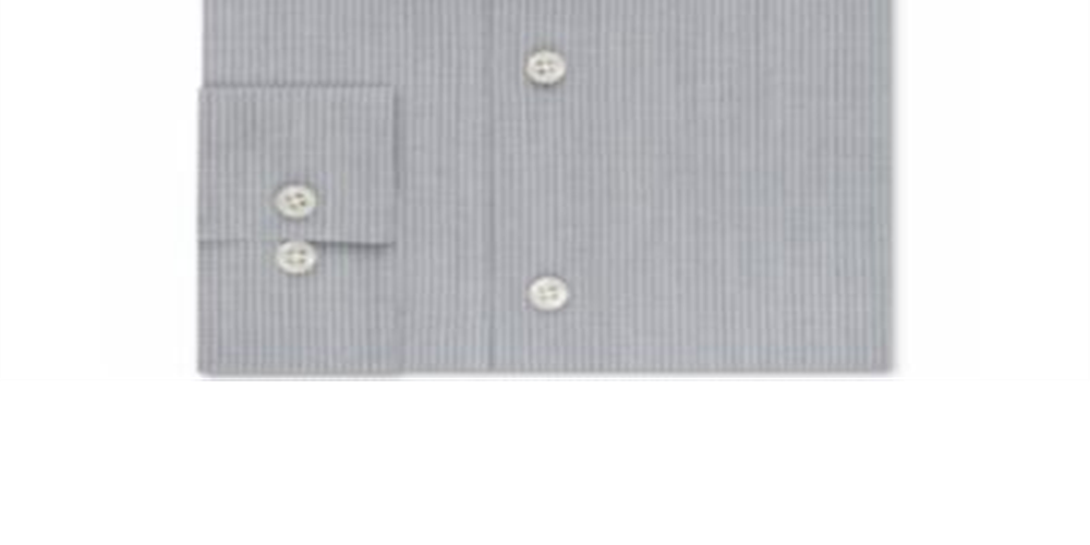 Kenneth Cole Men's Slim Fit Checks and Stripes Dress Shirt Gray Size 17.5x34-35-XL