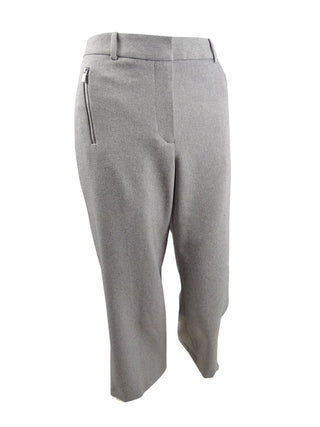 Calvin Klein Women's Zipper Pocket Cropped Twill Pants Gray Size 18W