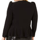 INC International Concepts Women's Puff Shoulder Wrap Top Black Size 0X
