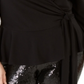 INC International Concepts Women's Puff Shoulder Wrap Top Black Size 0X