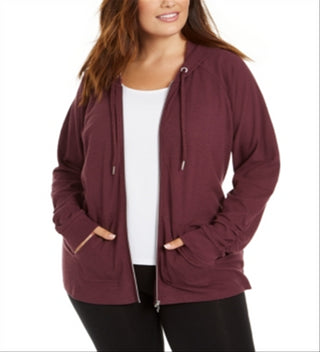 Calvin Klein Women's Plus Zip up Hoodie Red Size 2X