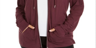 Calvin Klein Women's Plus Zip up Hoodie Red Size 2X