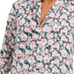 Charter Club Women's Floral Print Ruched V Neck Blouse Pink Size XX-Large