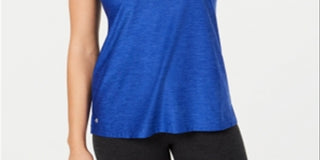 Ideology Women's Sleeveless Polo Top -Blue  Size XL