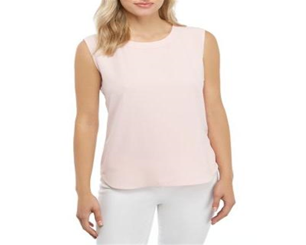 Anne Klein Women's U Neck Top Pink Size Medium