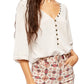 Free People Women's Morgan Henley Top White Size Small
