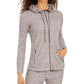 Ideology Women's Waffle Knit Zip Hoodie Gray Size X-Large