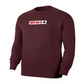 Nike Men's Crewneck Pullover Just Do It Graphic Sweaters Wine Size Small