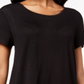 Style & Co Women's Short Sleeve Jewel Neck T-Shirt Black Size Small