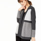 Charter Club Women's Colorblocked Pure Cashmere Cardigan Gray Size -Petite SM