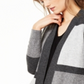 Charter Club Women's Colorblocked Pure Cashmere Cardigan Gray Size -Petite SM