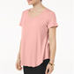 JM Collection Women's Scoop Neck Top Pink Size Small