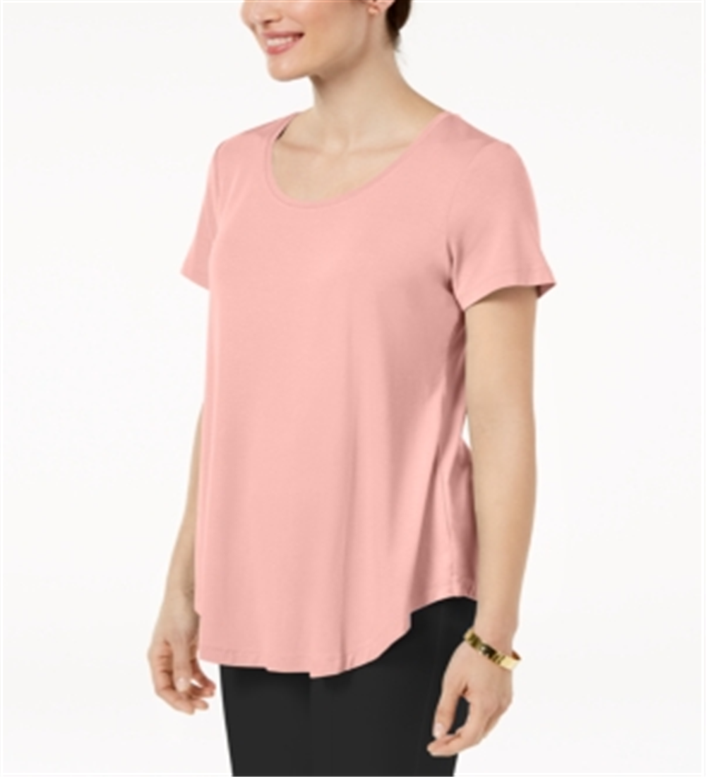 JM Collection Women's Scoop Neck Top Pink Size Small