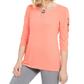 JM Collection Women's O Ring Lattice Top Orange Size Medium