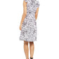 Charter Club Women's Printed Tie Waist Dress Black Size 14