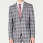 Bar III Men's Linen Plaid Two Button Blazer Gray Size 46