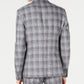 Bar III Men's Linen Plaid Two Button Blazer Gray Size 46