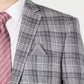 Bar III Men's Linen Plaid Two Button Blazer Gray Size 46