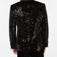 Tallia Men's Slim Fit Sequined Velvet Dinner Jacket Black Size 42