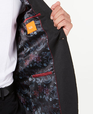 Tallia Men's Slim Fit Sequined Velvet Dinner Jacket Black Size 42