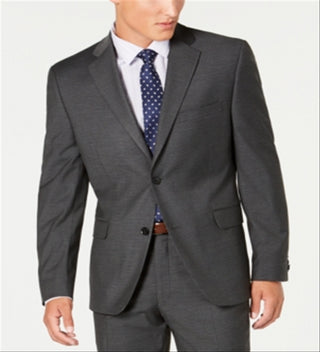 Alfani Men's Suit Jacket Slim Fit Plaid Stretch Performance Gray Size 40