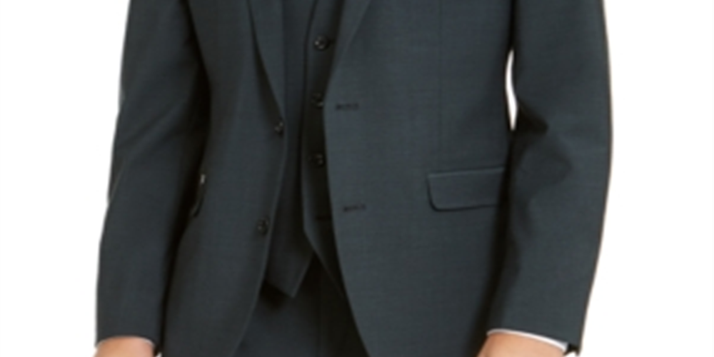 Bar III Men's Slim Fit Active Stretch Solid Suit Jacket Black Size 40