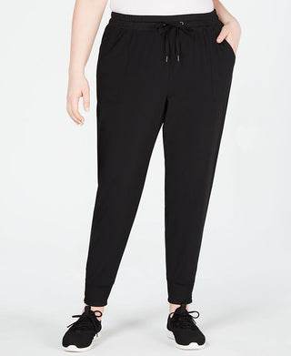 Ideology Women's Plus Fitness Running Track Pants Black Size 3X