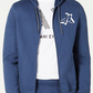 AX Armani Exchange Men's Zip Front Logo Hoodie Blue Size Large