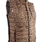 Calvin Klein Women's Plus Leopard Print Puffer Vest -Brown Size 0X