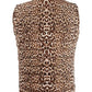 Calvin Klein Women's Plus Leopard Print Puffer Vest -Brown Size 0X