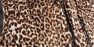 Calvin Klein Women's Plus Leopard Print Puffer Vest -Brown Size 0X