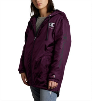 Champion Women's Fleece Lined Stadium Jacket Purple Size XX-Large