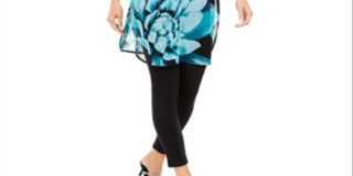 Alfani Women's Floral Print Tunic Black Size Petite Small