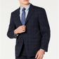 Calvin Klein Men's X Slim Fit Stretch Plaid Suit Separate Jacket Blue Size 40R